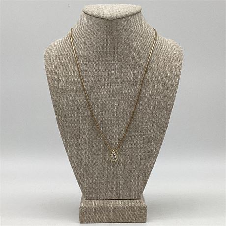 buyorbidonit - 14K Gold 20” Snake Chain Necklace with Teardrop Diamond ...