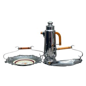 BuyOrBidOnIt - Krome-Kraft Art Deco Trays & Cocktail Shaker w